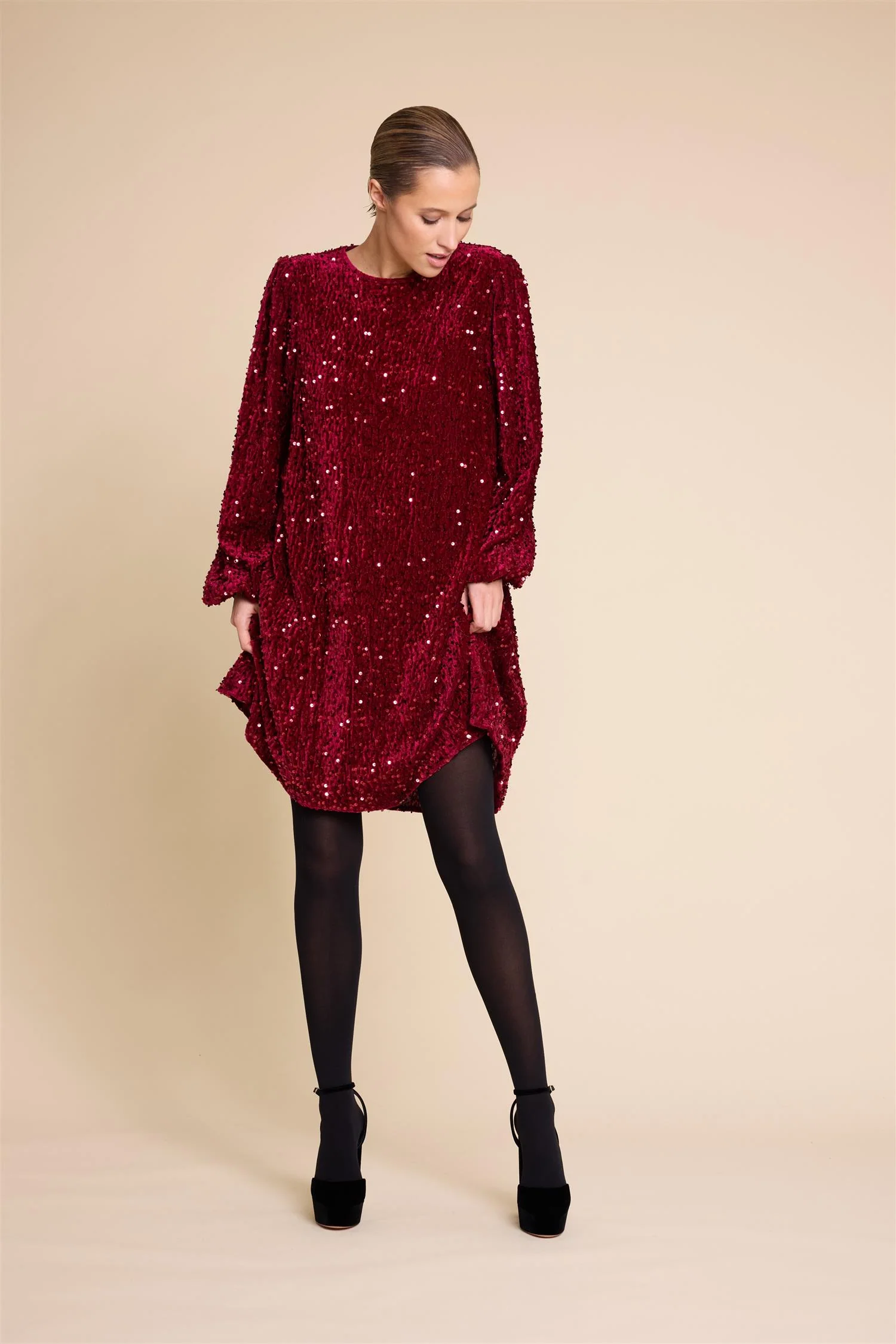 Red Luna Sequins Dress - Image 2