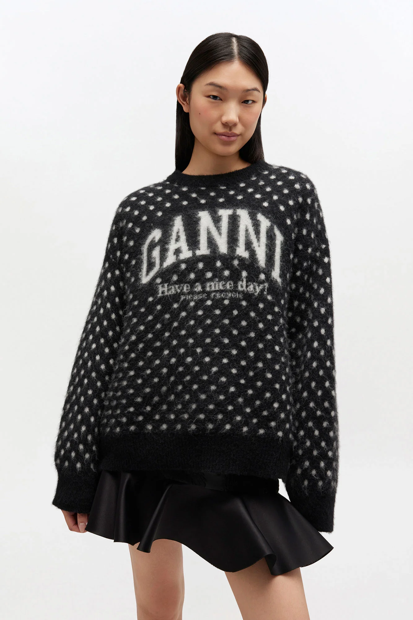 Sort Brushed Alpaca Oversized Sweater - Image 3