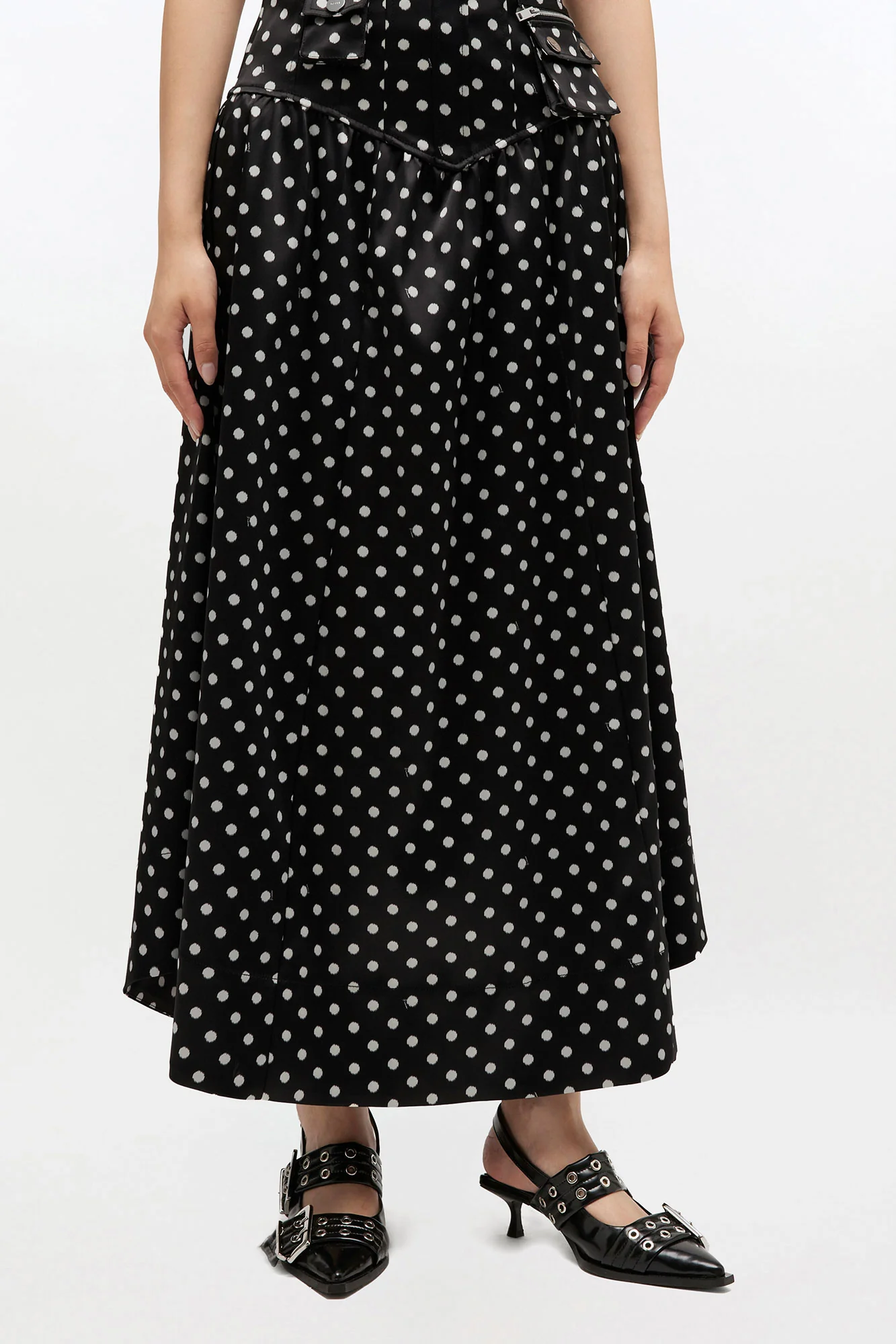 Printed Satin Corset Skirt - Image 3