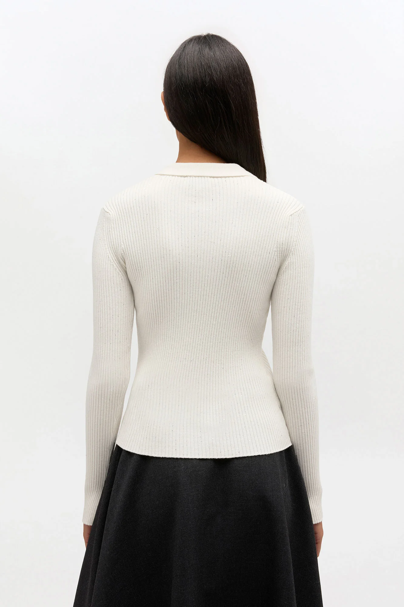 Hvit Fine Sequin Polo - Image 4