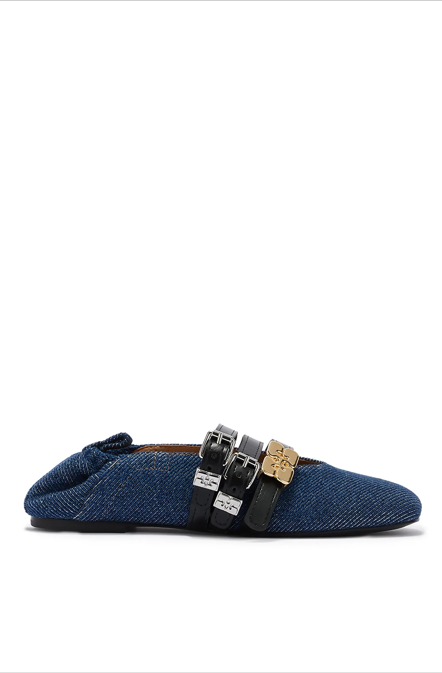 Mørkeblå Sue Triple Denim Ballerina Fringed