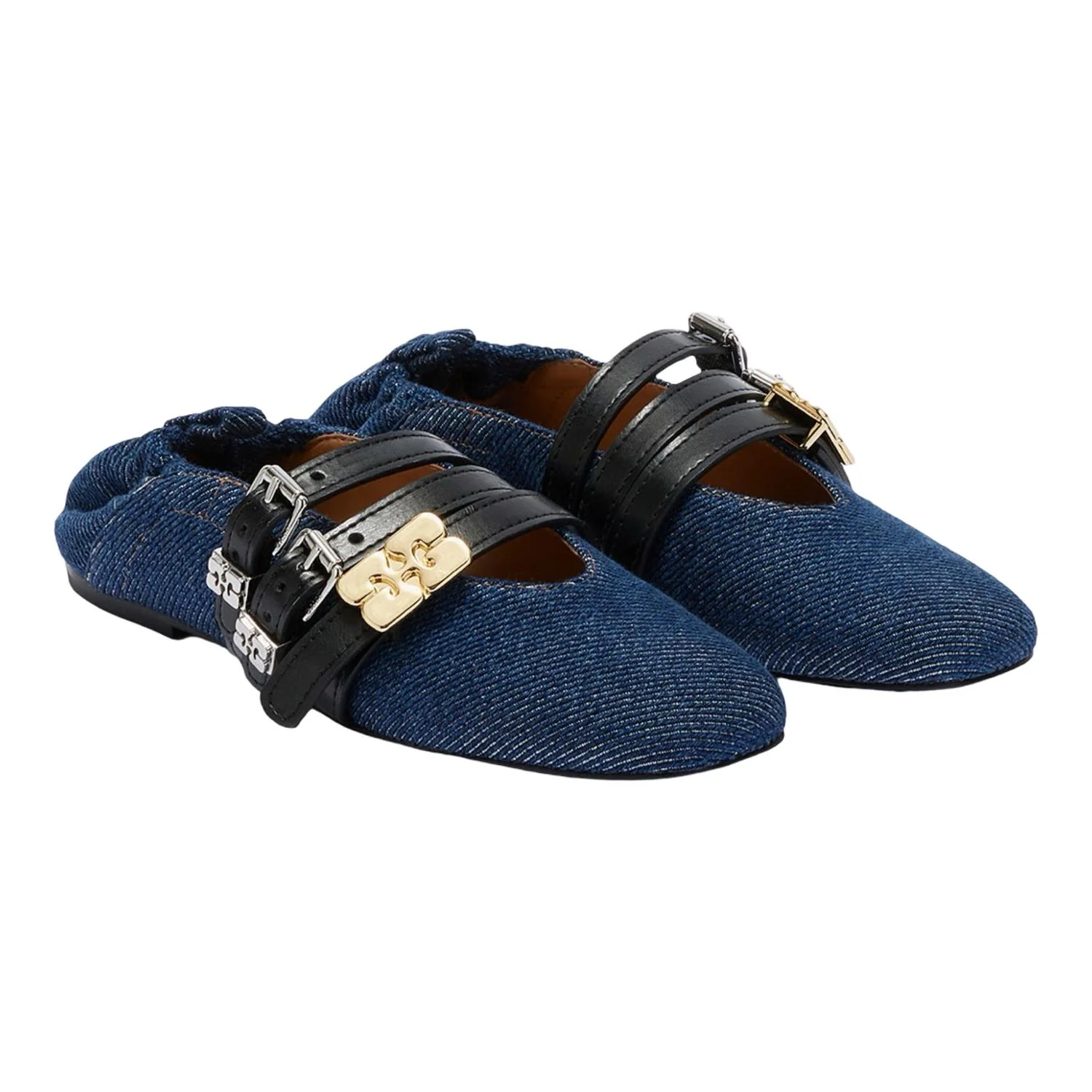 Mørkeblå Sue Triple Denim Ballerina Fringed - Image 2