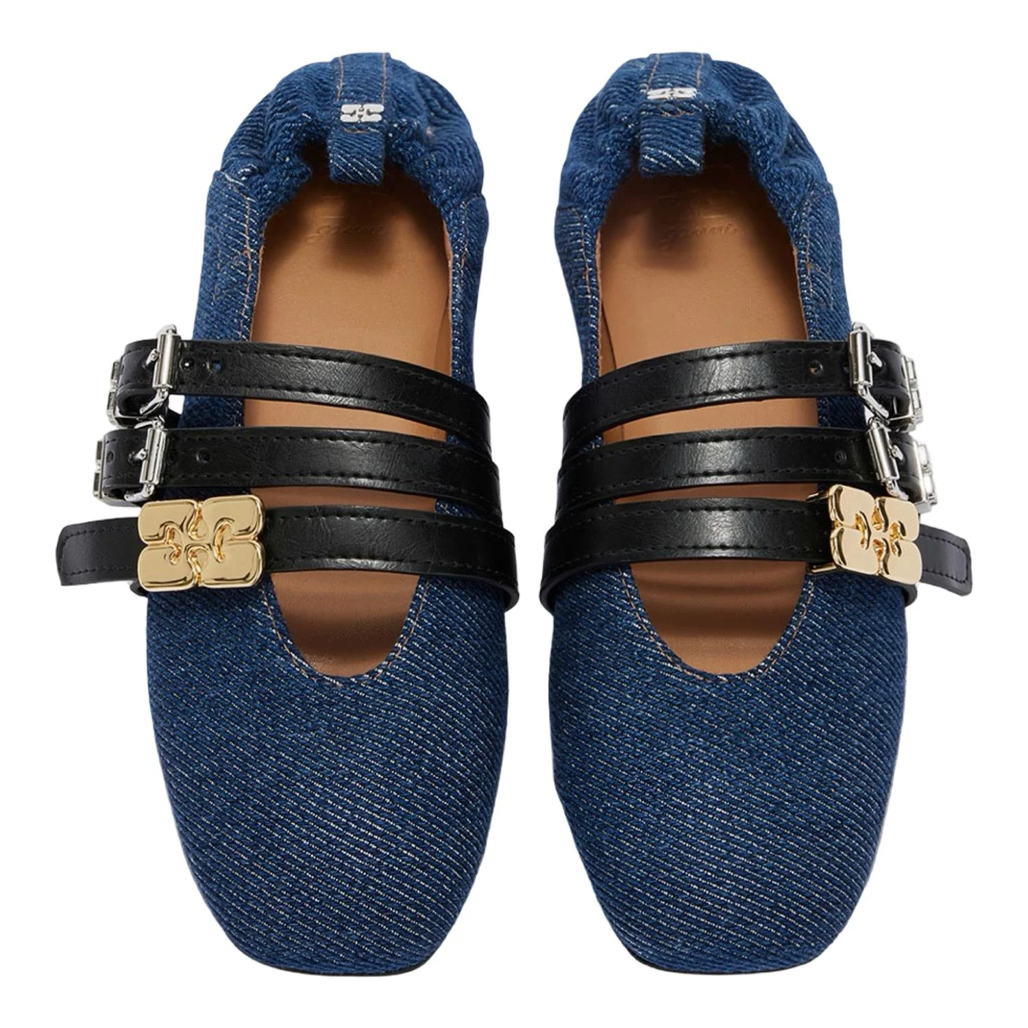 Mørkeblå Sue Triple Denim Ballerina Fringed - Image 3