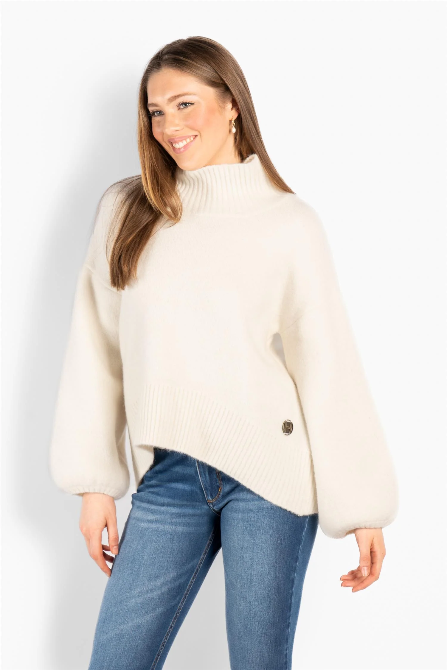 Hvit Fam Patch Short Sweater - Image 2