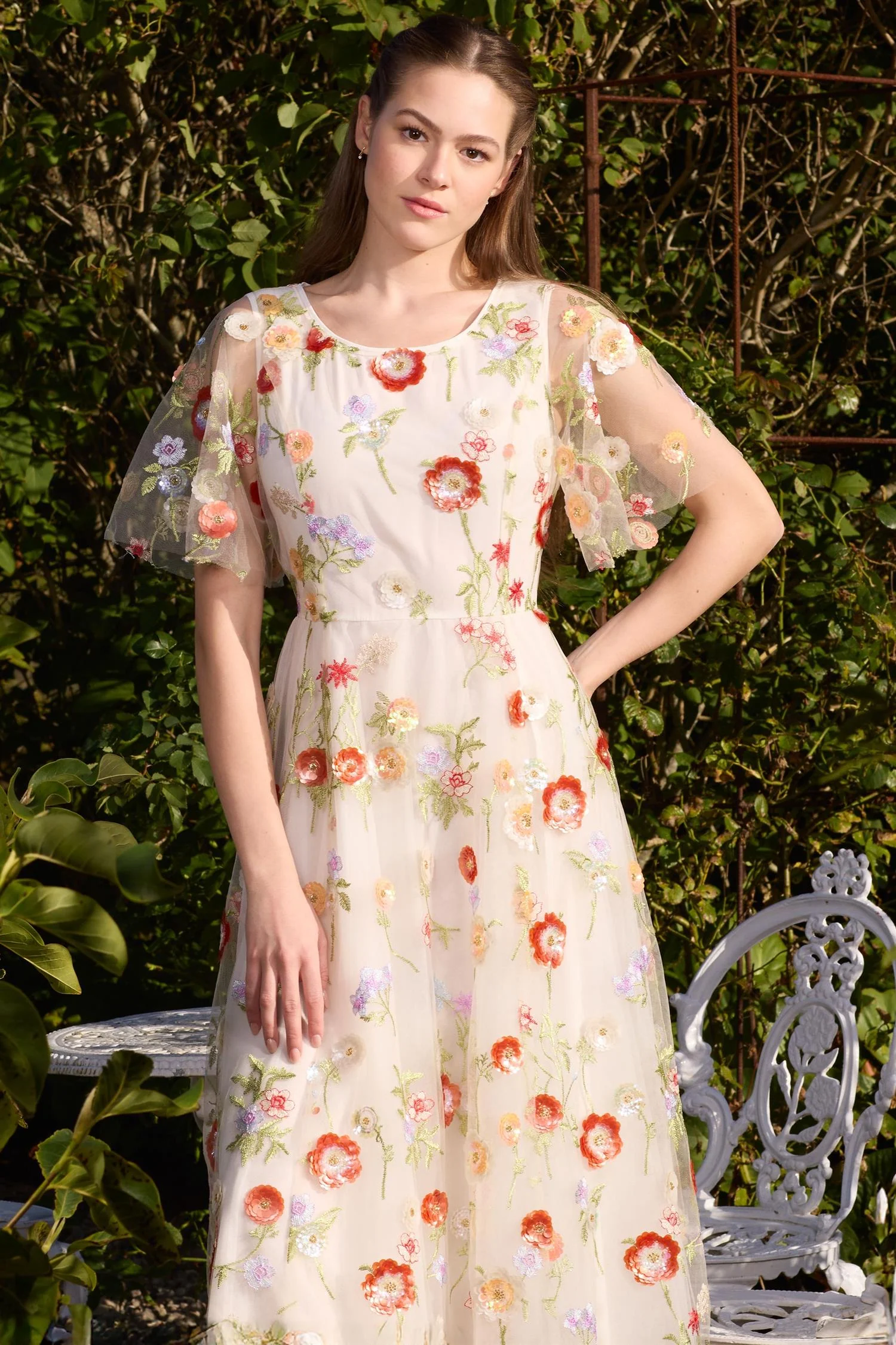 Multi Long tulles mesh dress - Image 3