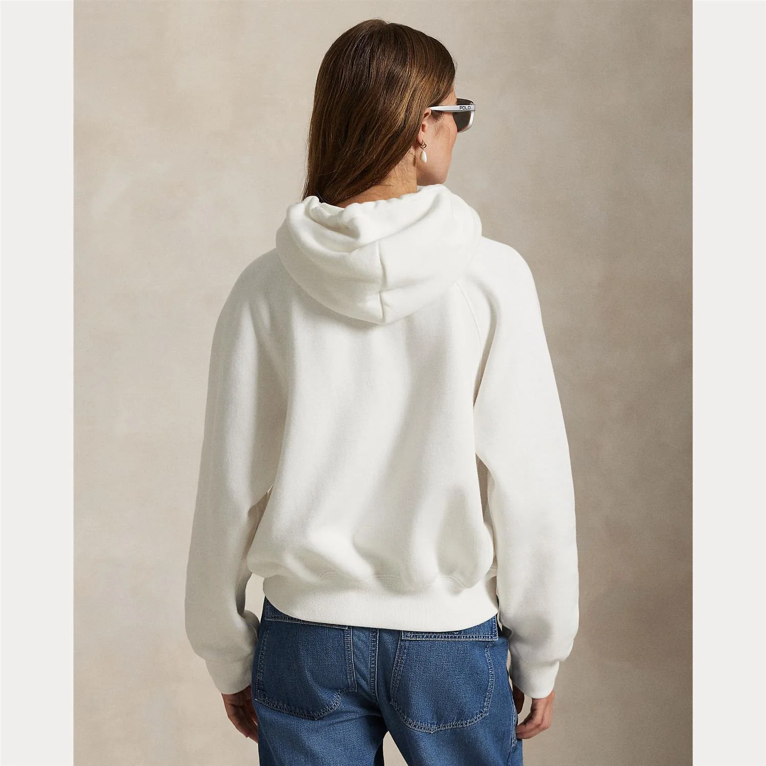 Hvit Fleece Hoddie - Image 4