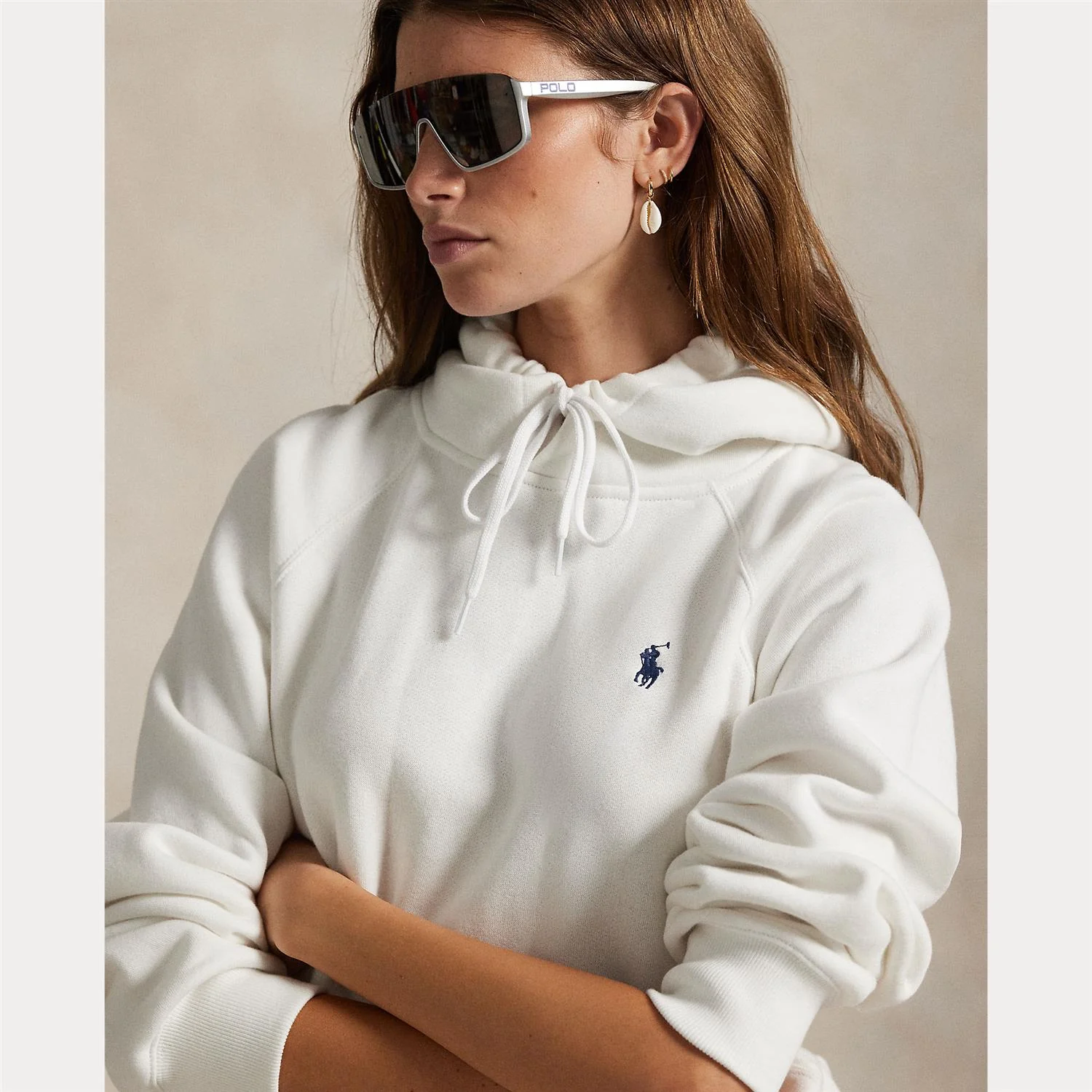 Hvit Fleece Hoddie - Image 5