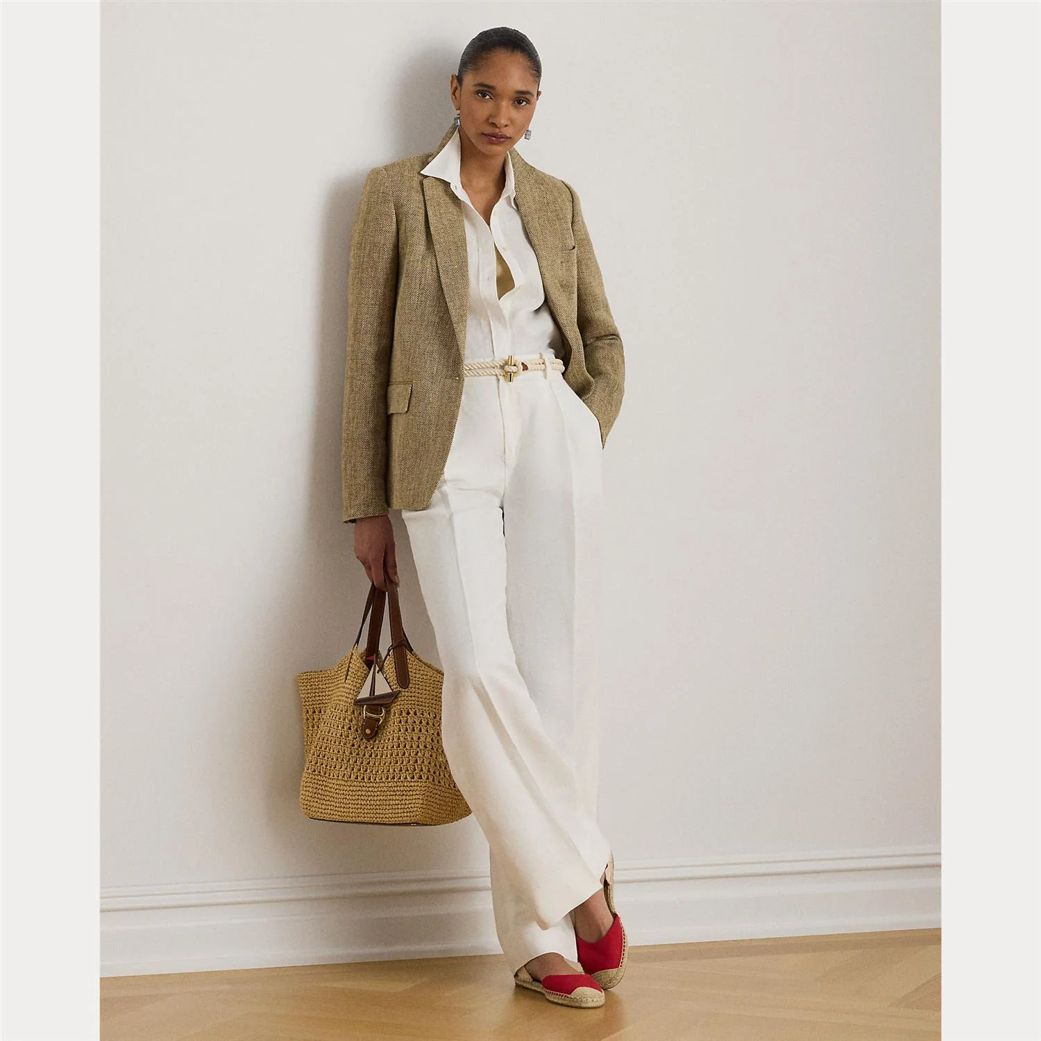 Linen Herringbone Blazer - Image 2