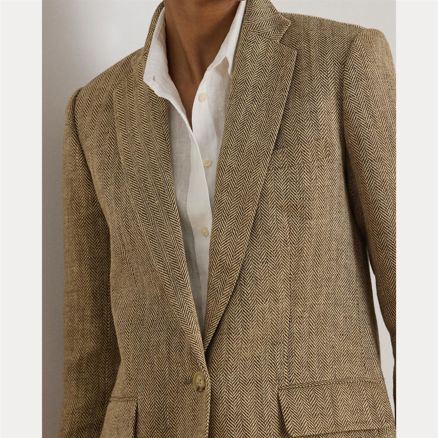 Linen Herringbone Blazer - Image 4