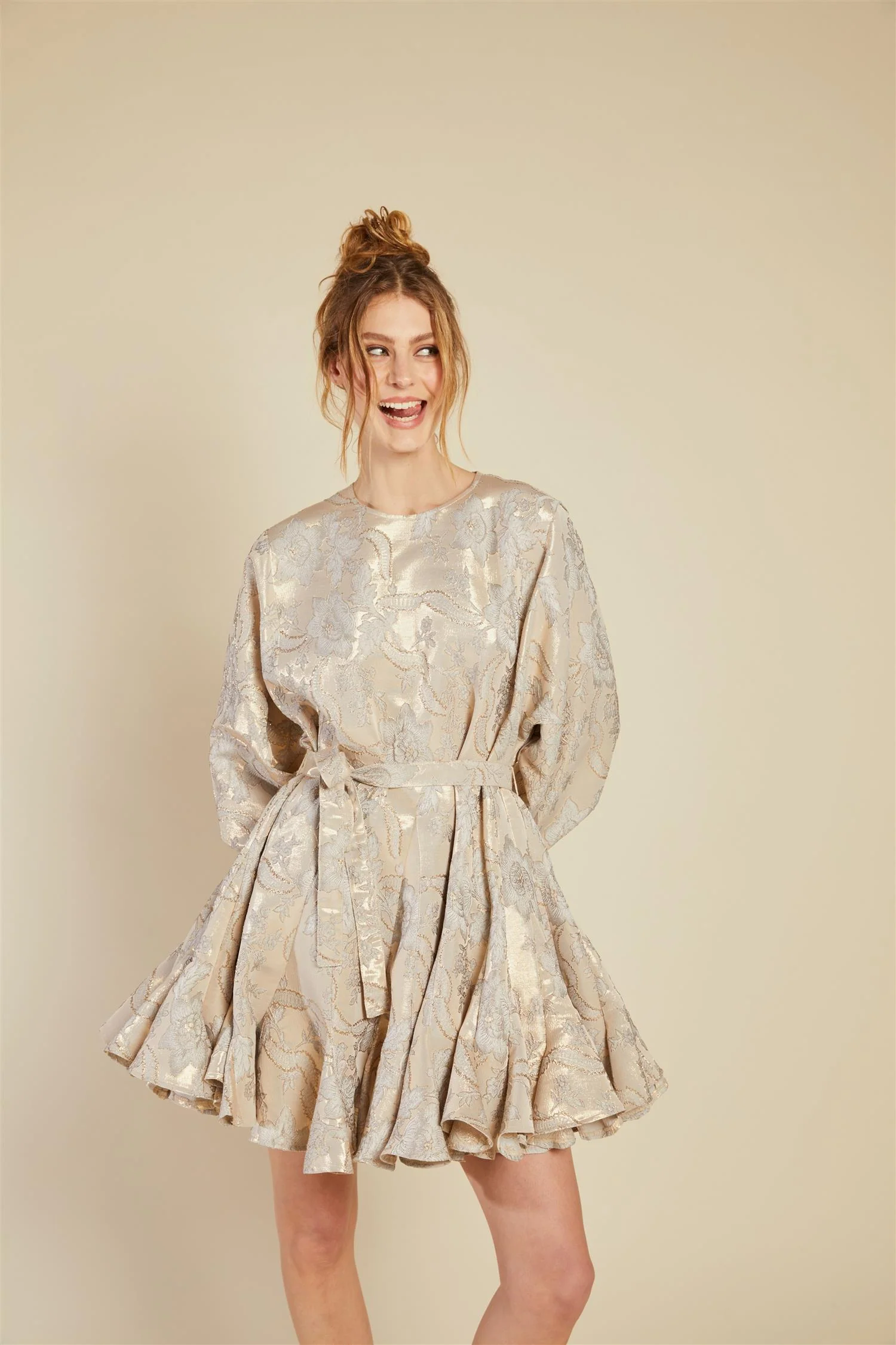 Beige Poppi Brocade - Image 2