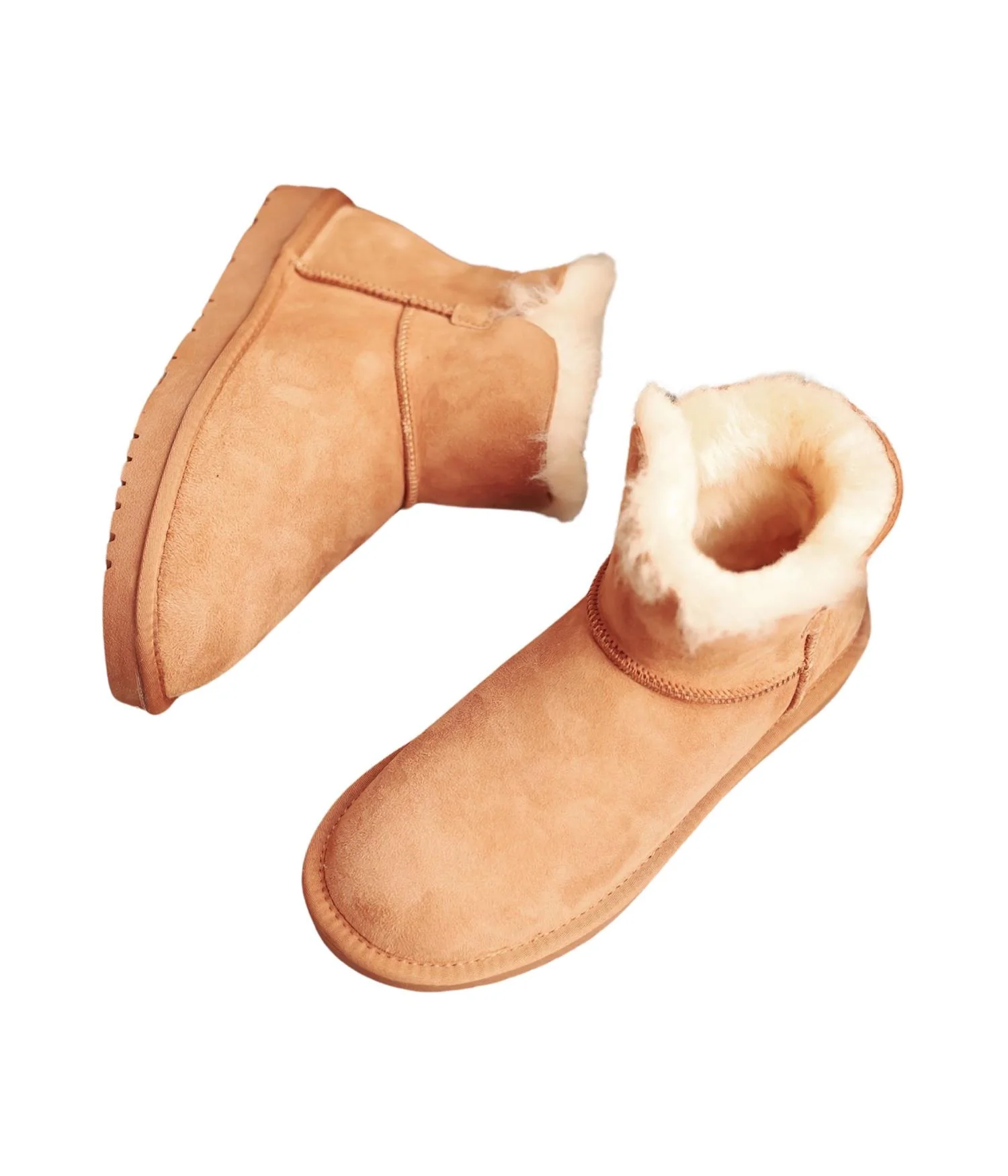 Beige Short Boot with Split - Image 2