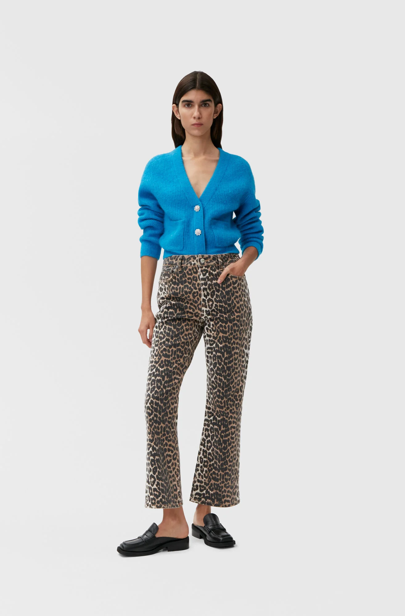 Blå Cardigan Solid - Image 3