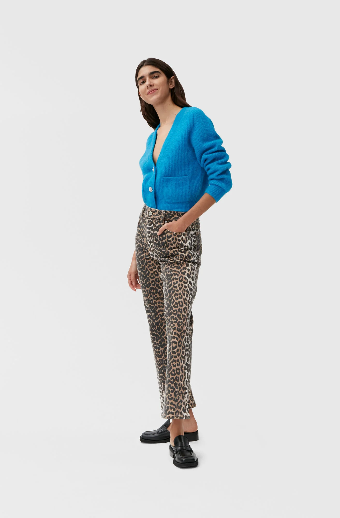 Blå Cardigan Solid - Image 5