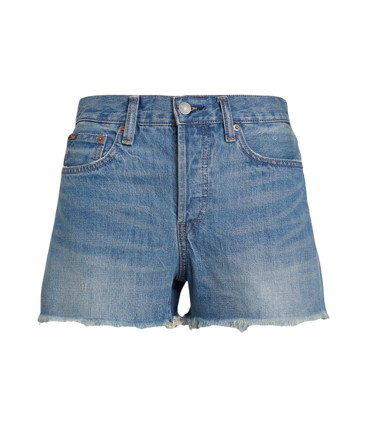 Blå Cutoff Denim Shorts