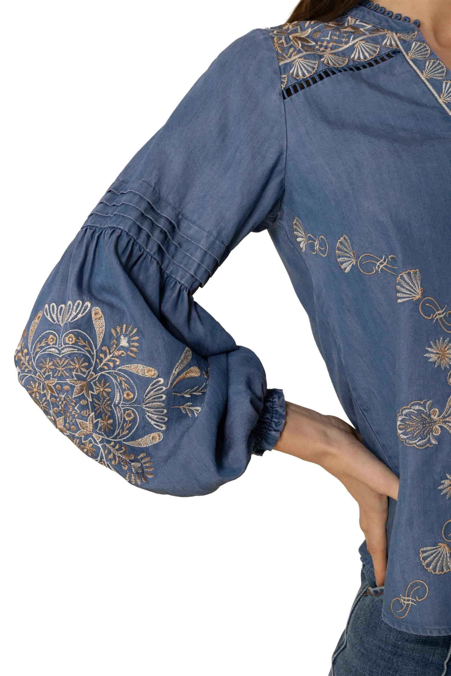 Blå Elliot Blouse Tencell - Image 6