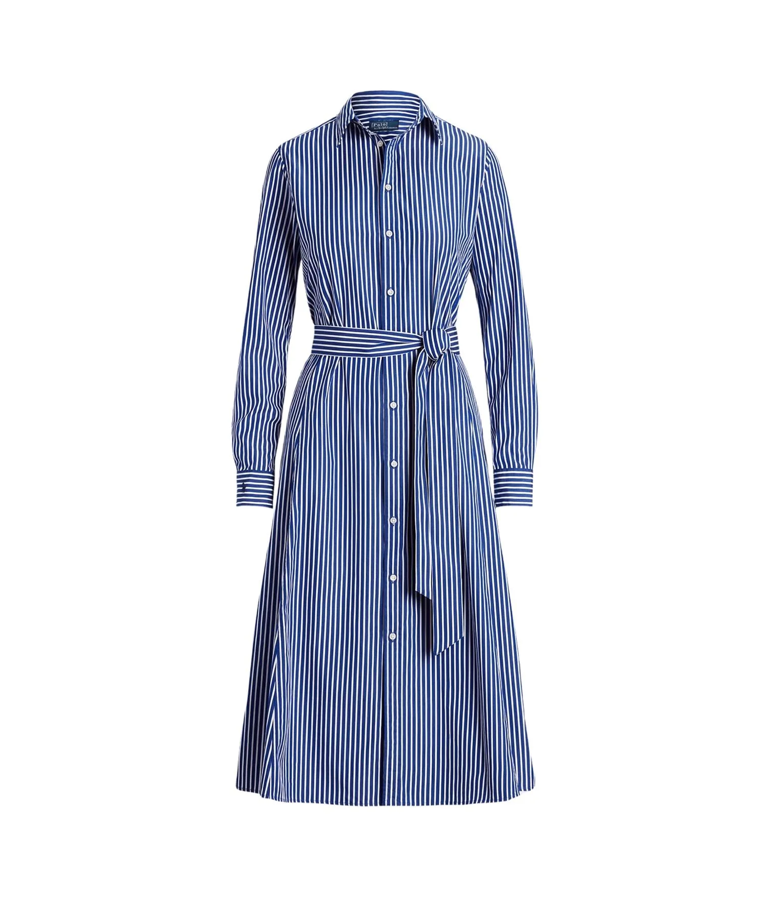 Blå/hvit Striped shirtdress