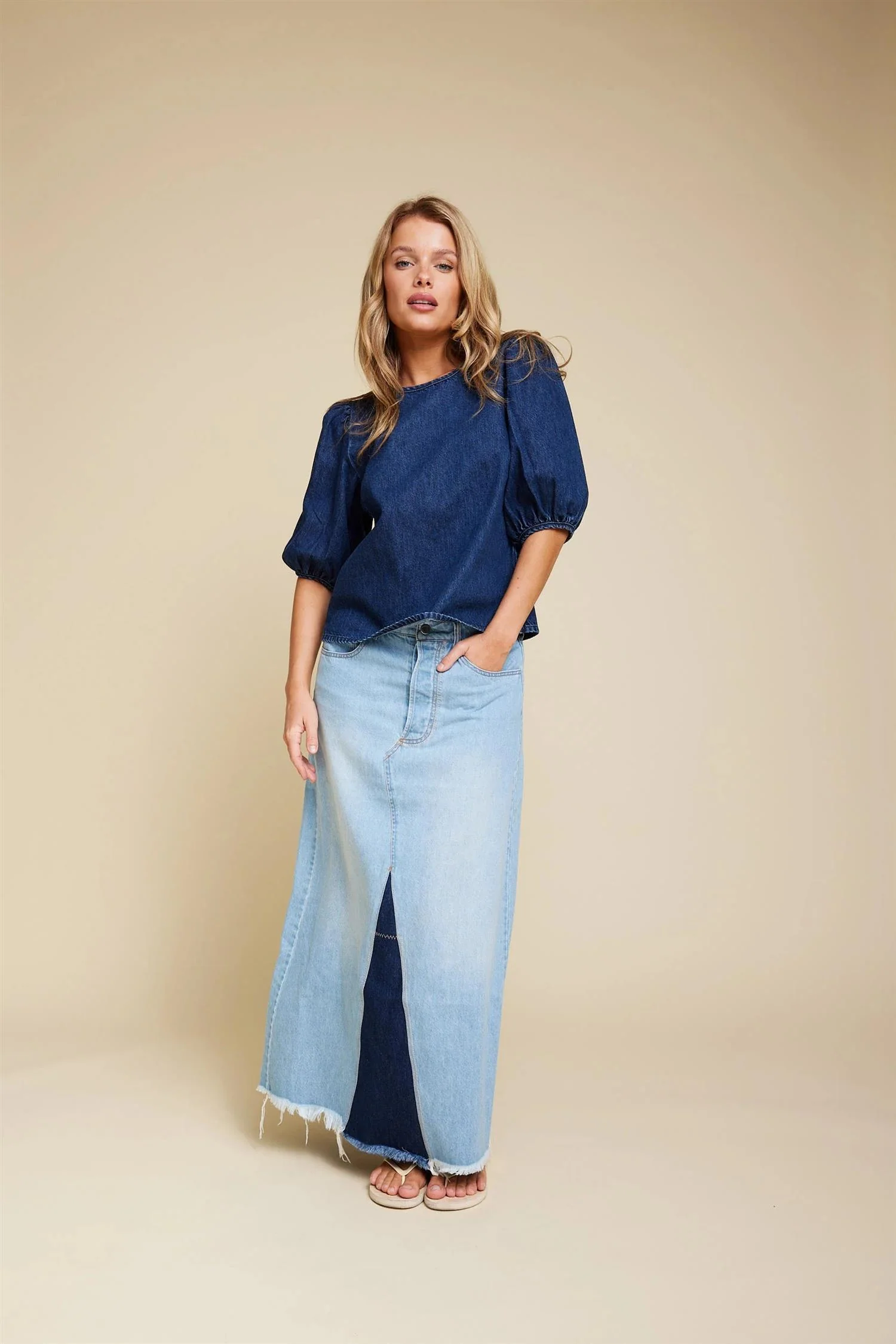 Blå Isabel Denim Blouse - Image 3