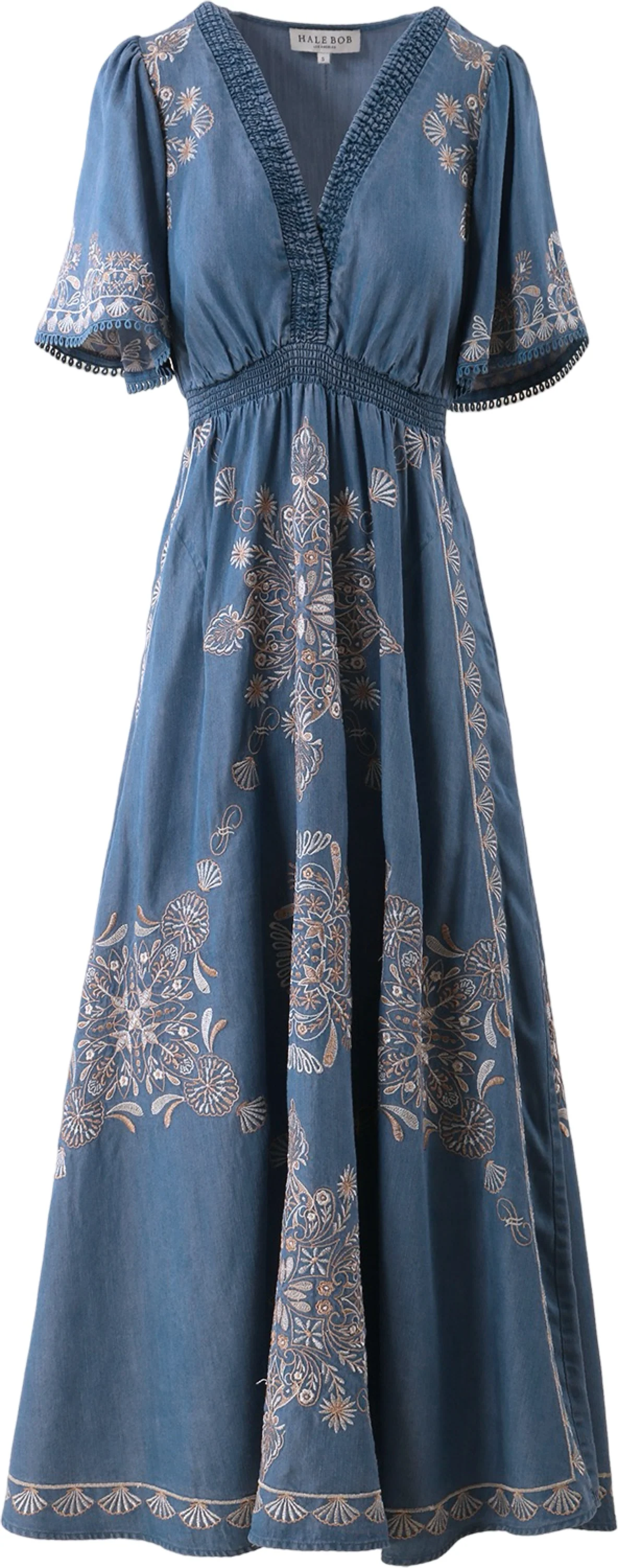 Blå Katalina Dress Long Tencel