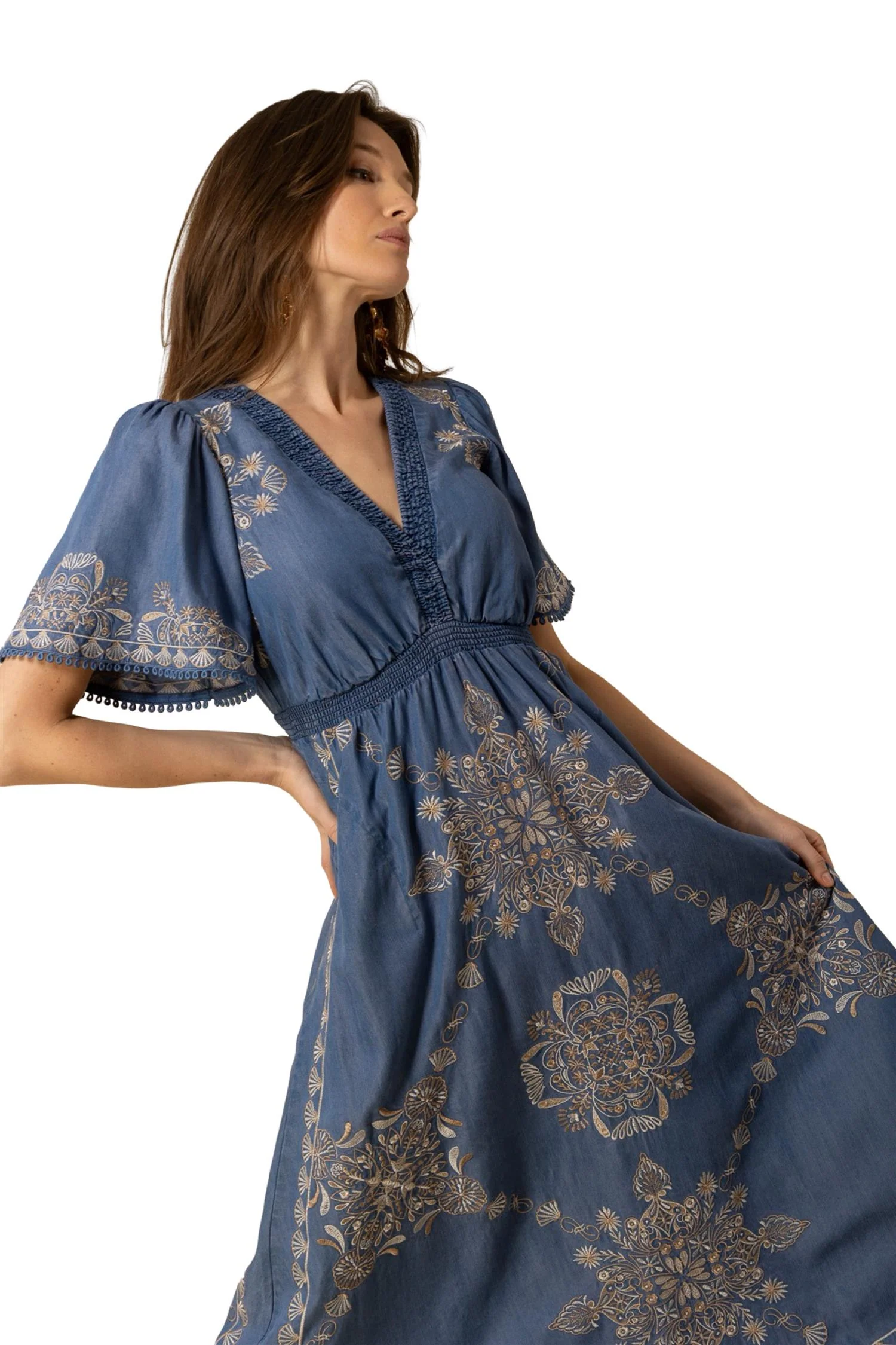 Blå Katalina Dress Long Tencel - Image 3
