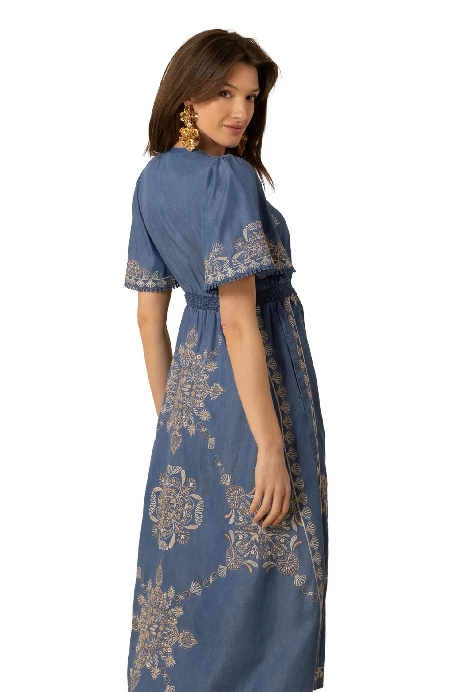 Blå Katalina Dress Long Tencel - Image 4
