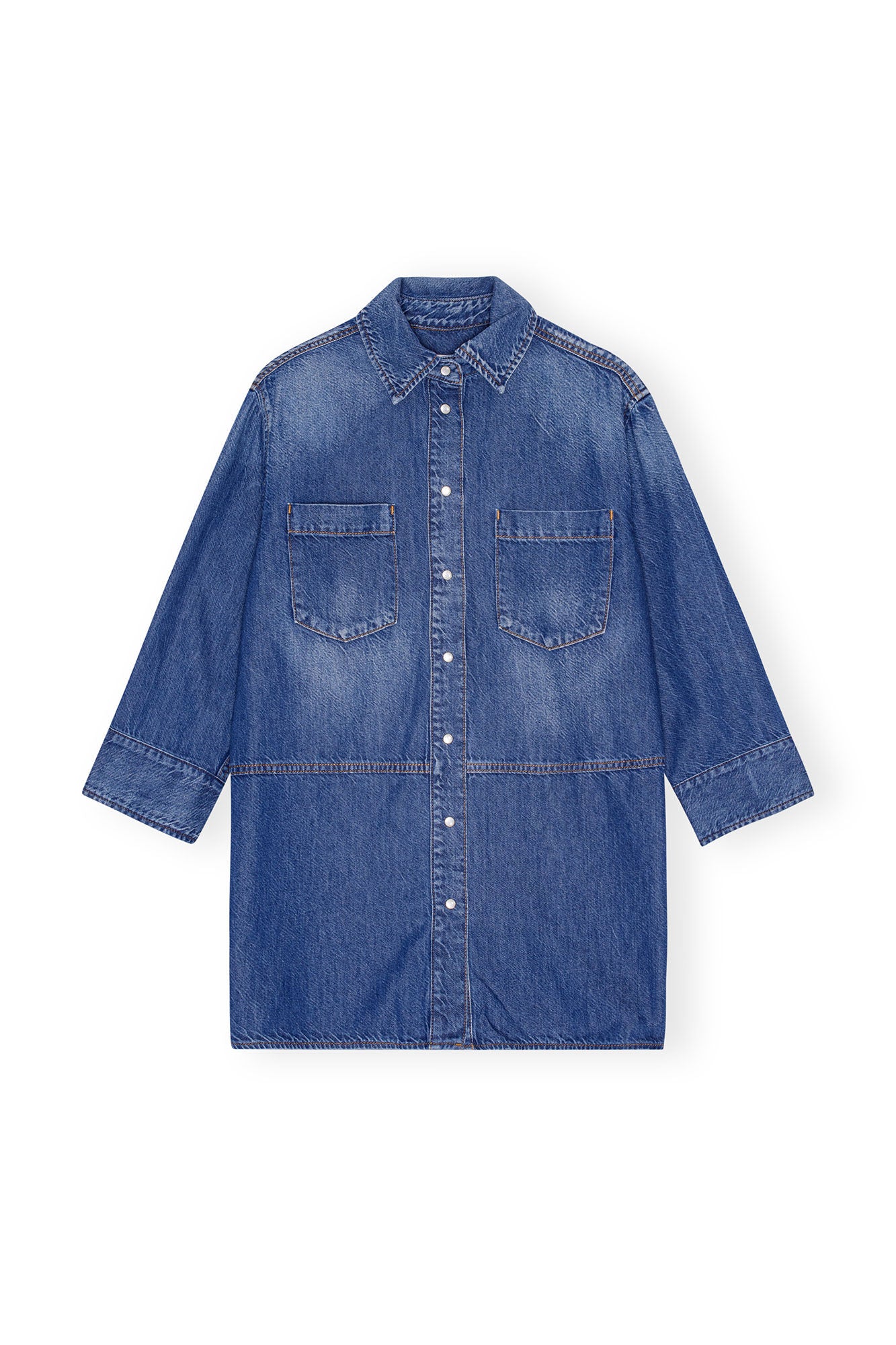 Blå Light Denim Oversized Shirt