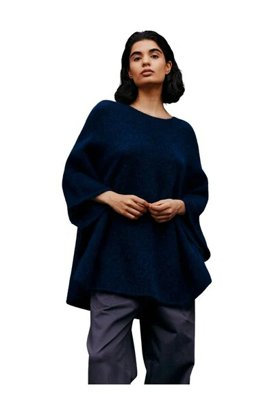 Blå Mohair Demi Curvy poncho - Image 2
