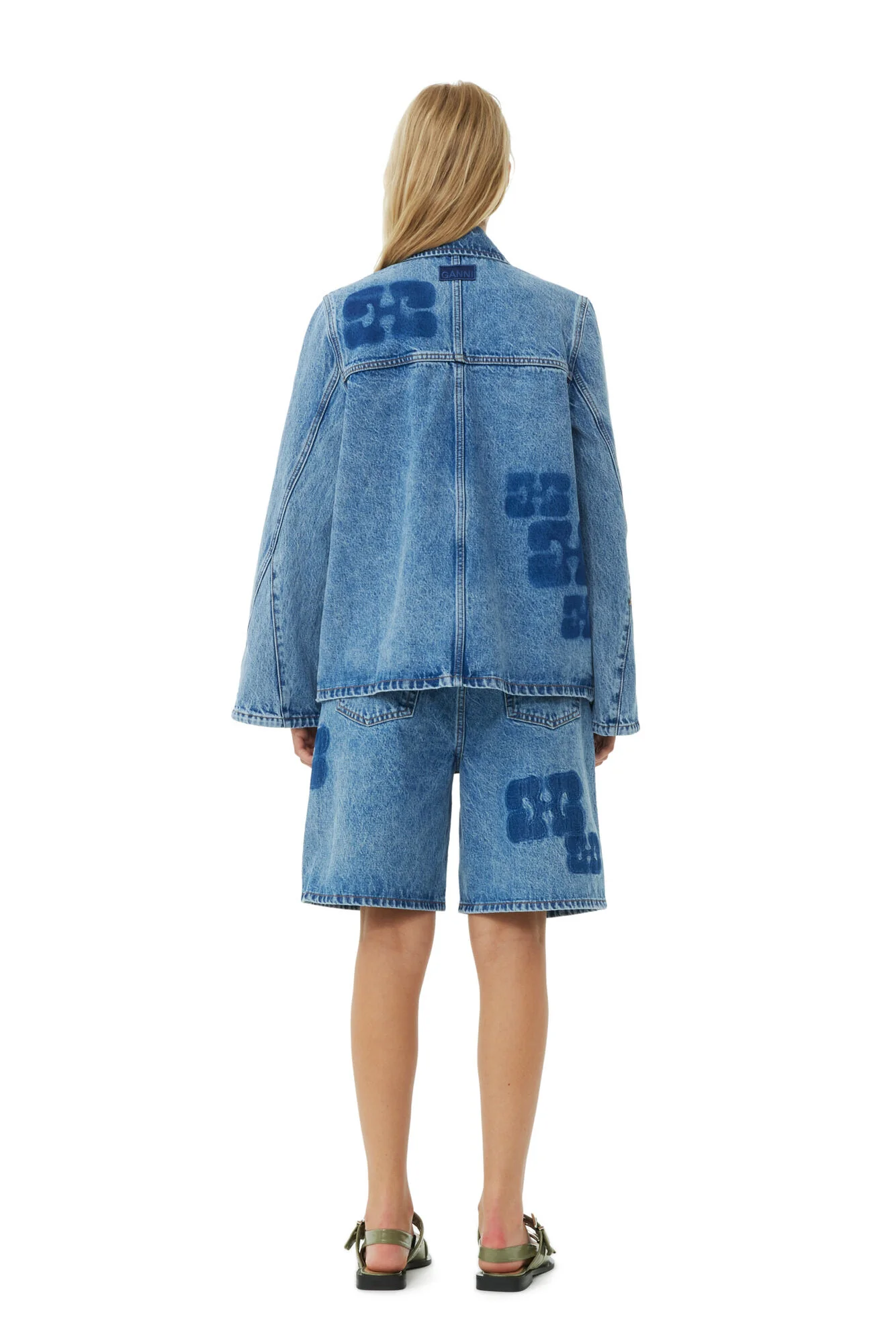 Blå Patch Denim Jacket - Image 6
