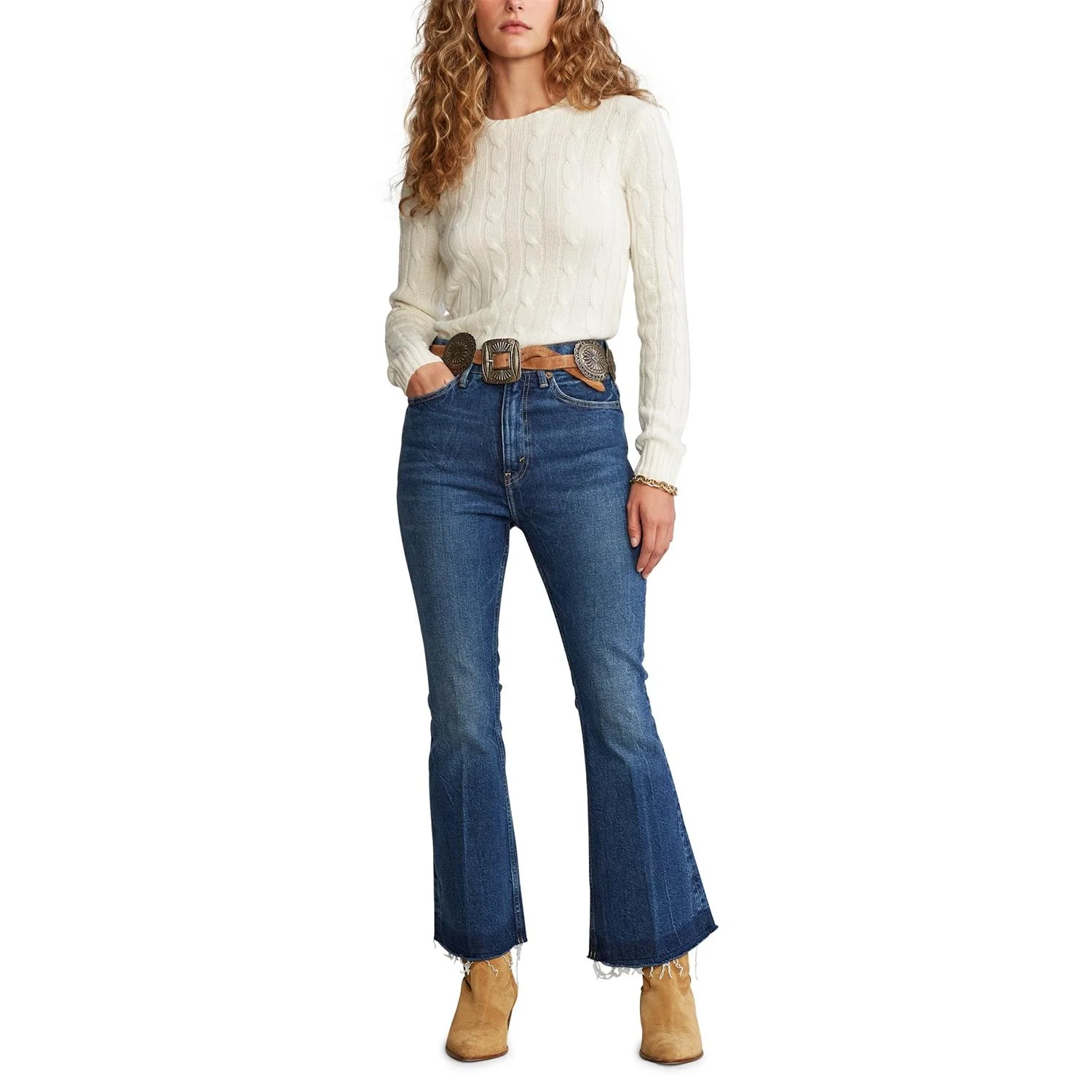 Blå Pennings Wash SHRNA CRP Flare Cropped Pant - Image 5