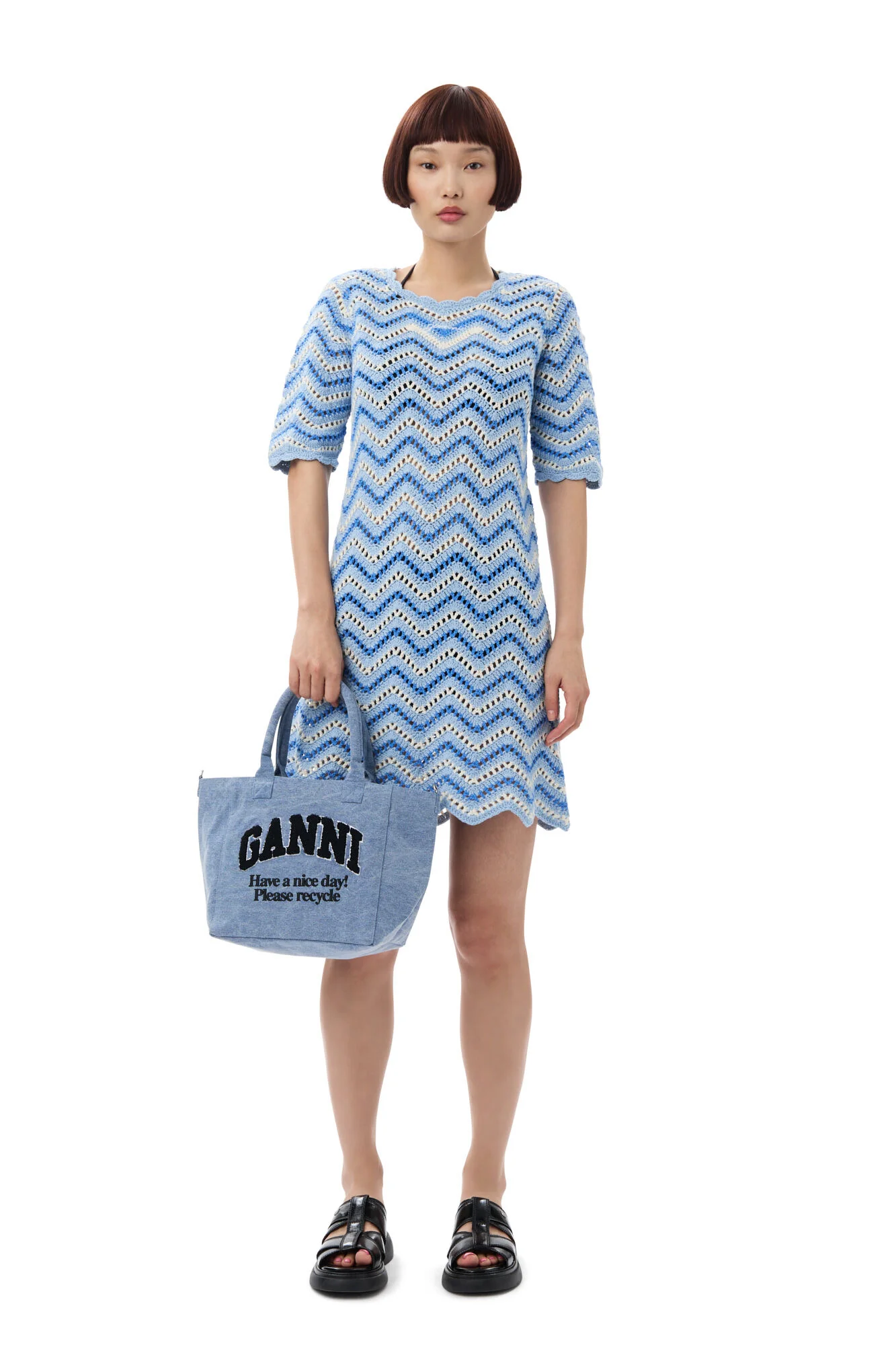 Blå Small Easy Shopper Washed - Image 3