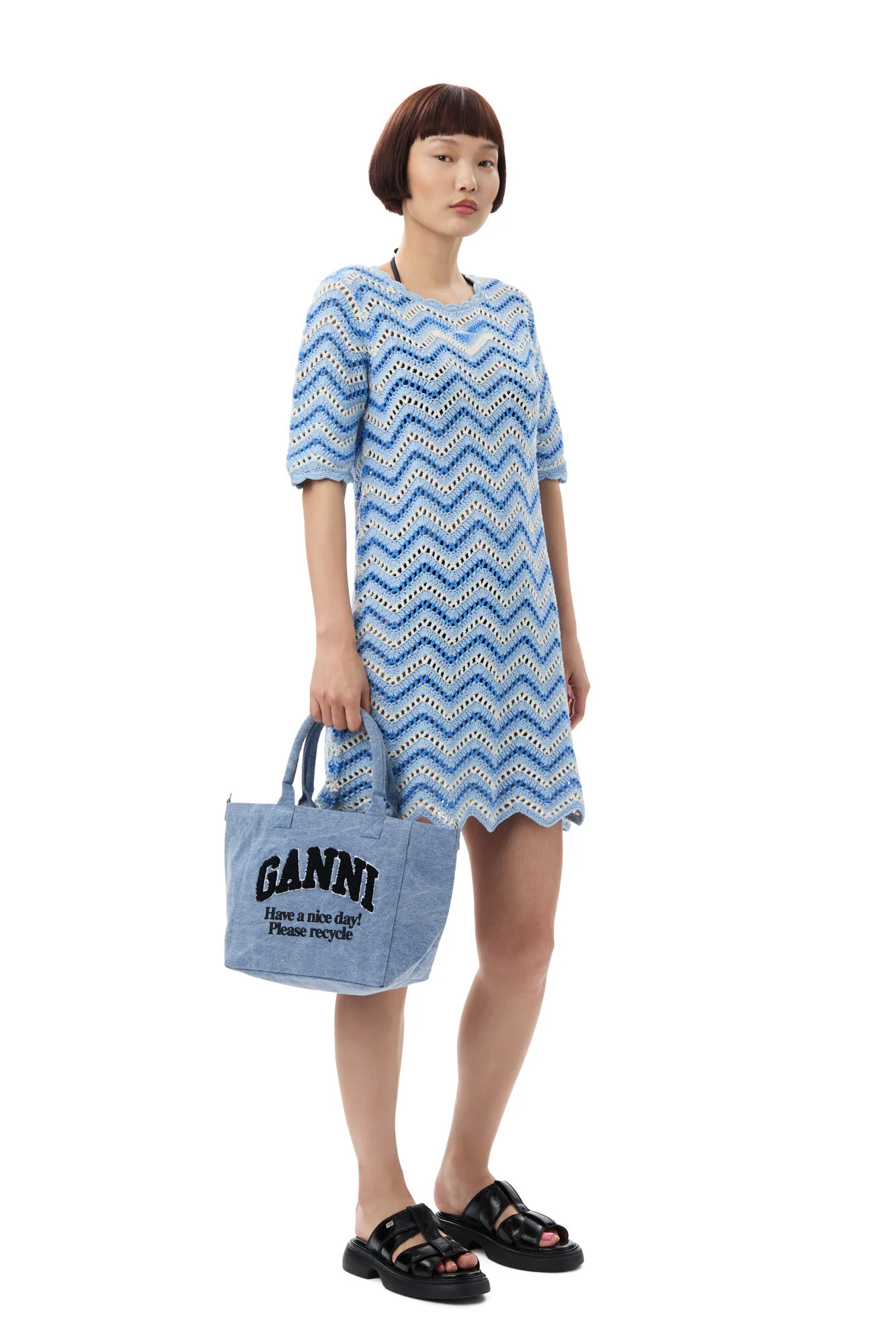 Blå Small Easy Shopper Washed - Image 4