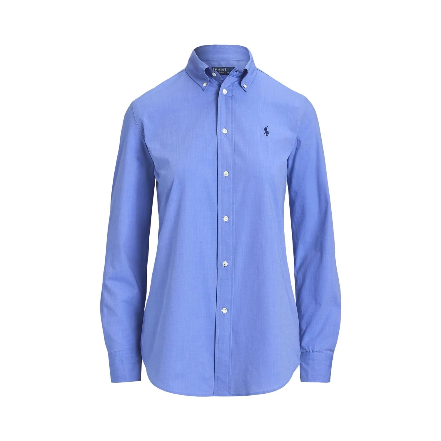 Blå Stretch Slim Fit Cotton Shirt