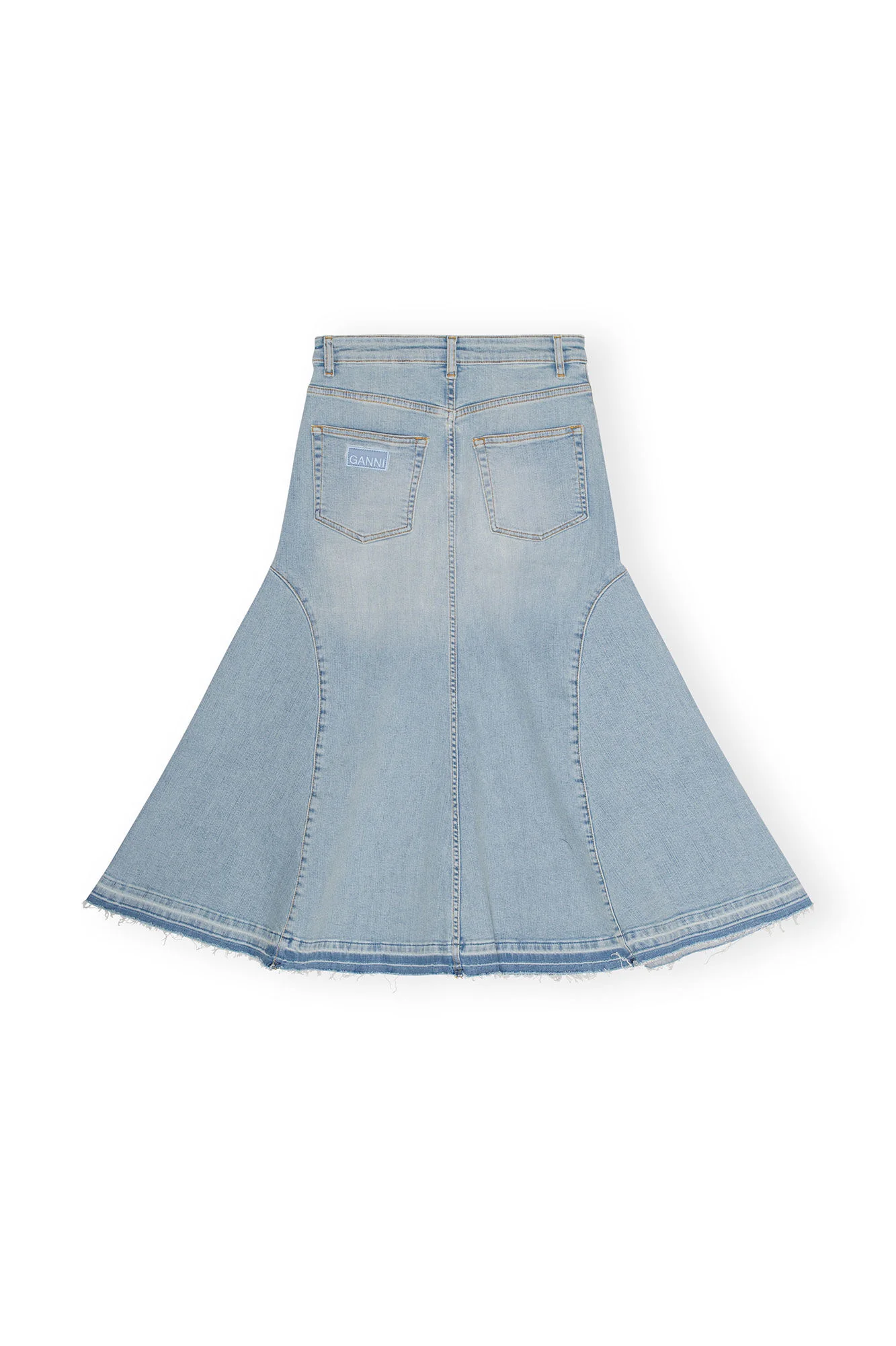 Blå Tint Denim Midi Skirt - Image 3