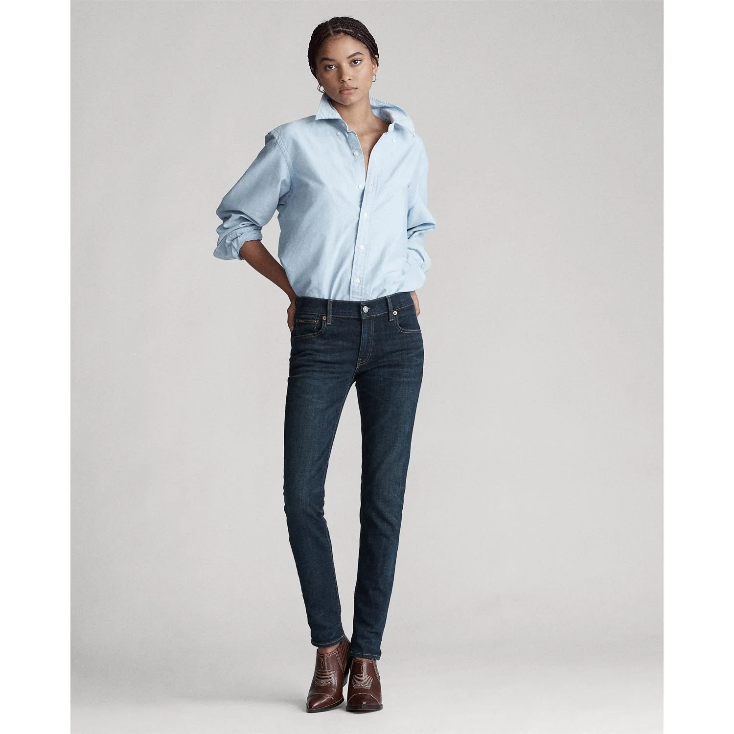 Blå Tomp MR Skinny Denim Jeans - Image 3