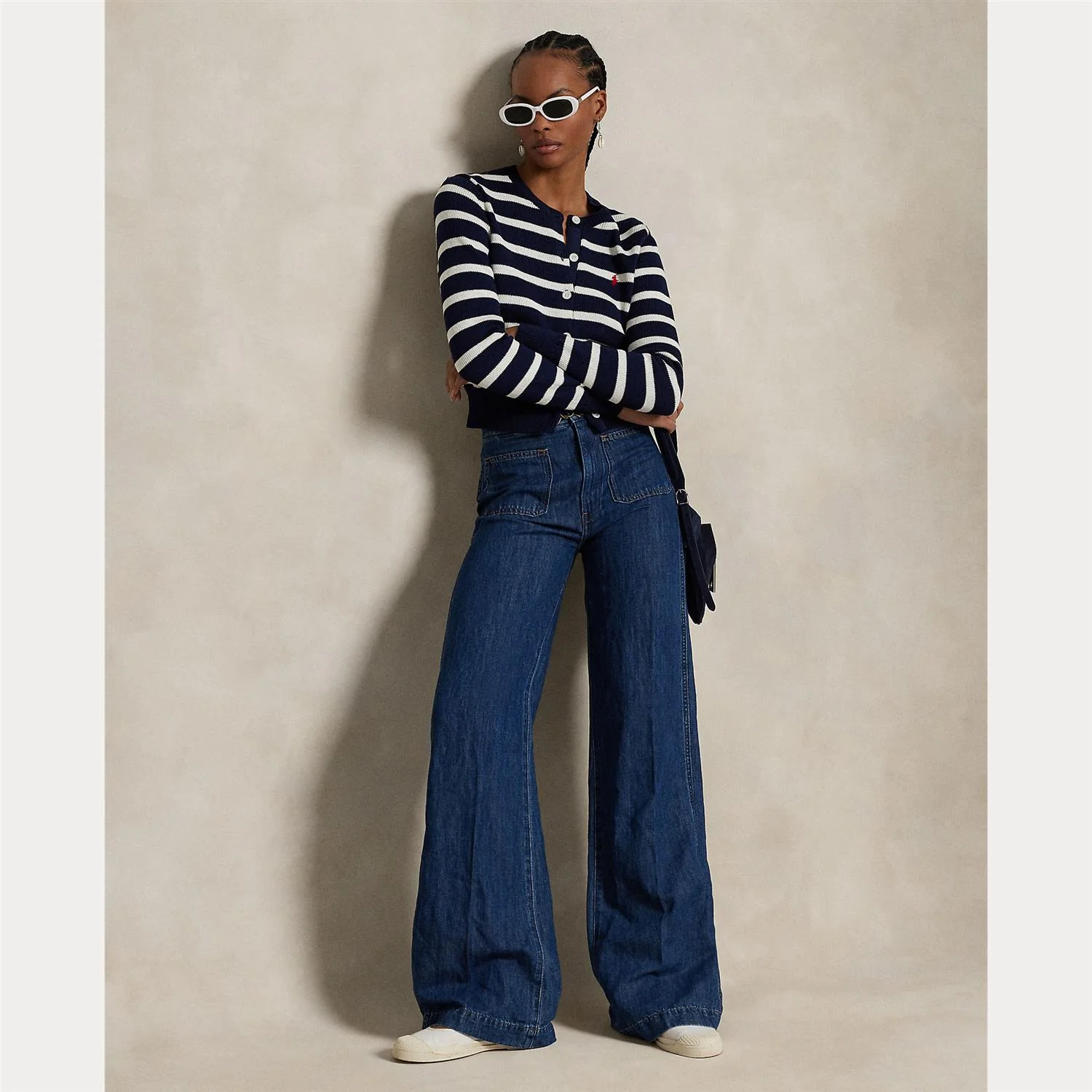 Blå Wide Leg Flare Jeans - Image 2