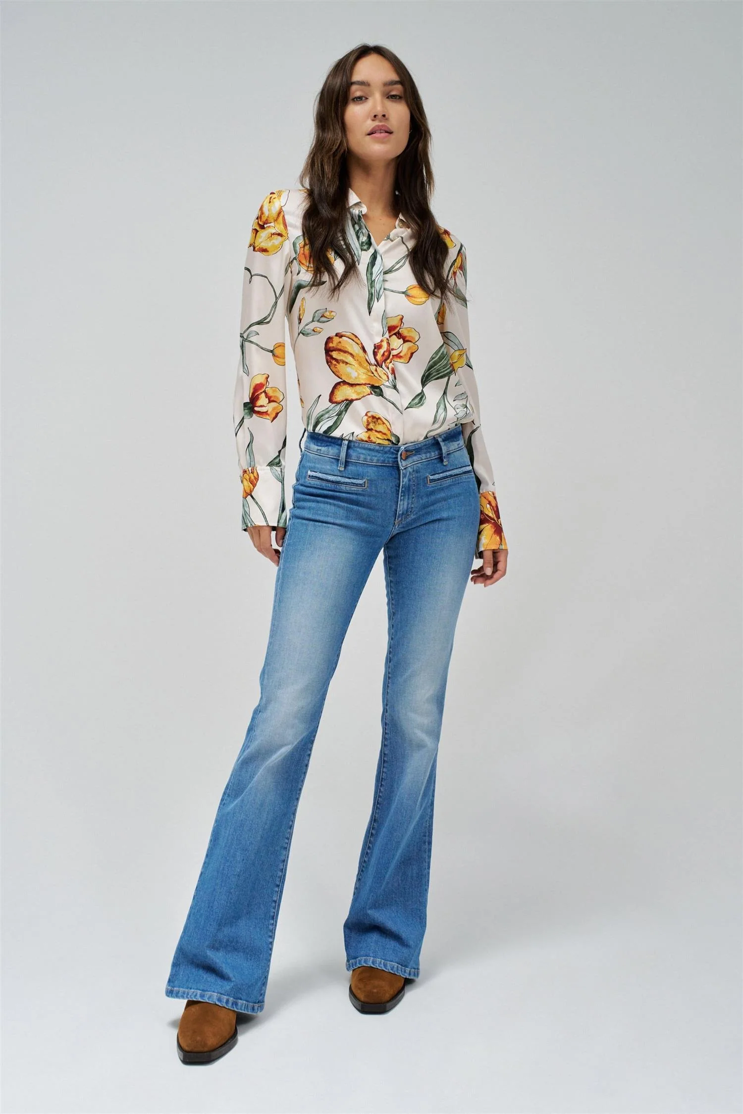 Blå Wonder Puch Up Flare Jeans - Image 2