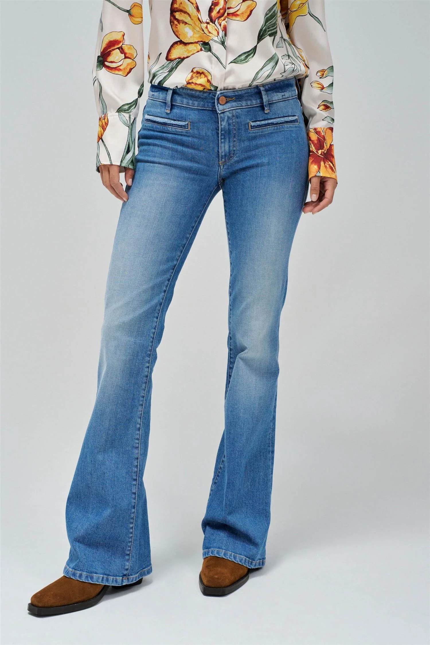 Blå Wonder Puch Up Flare Jeans - Image 4