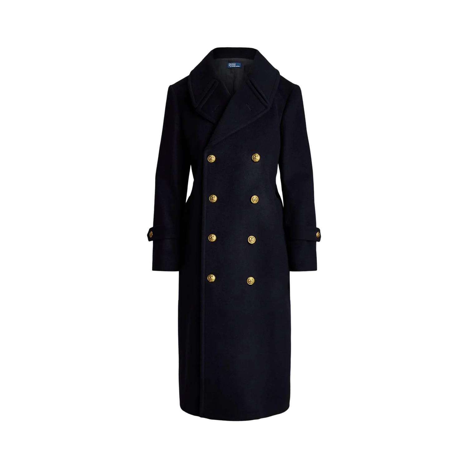 Blå Wool Melton Long Coat