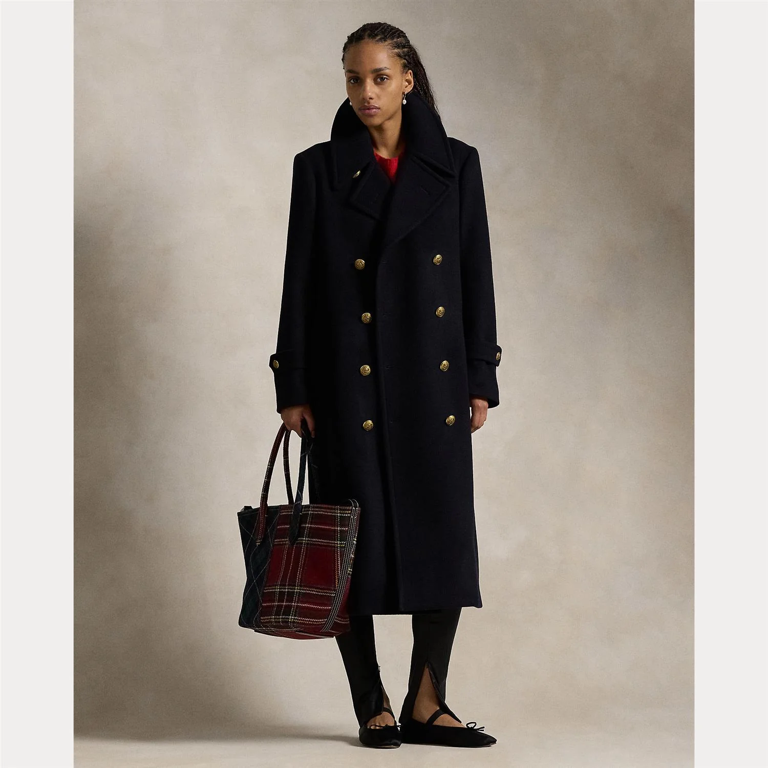 Blå Wool Melton Long Coat - Image 2