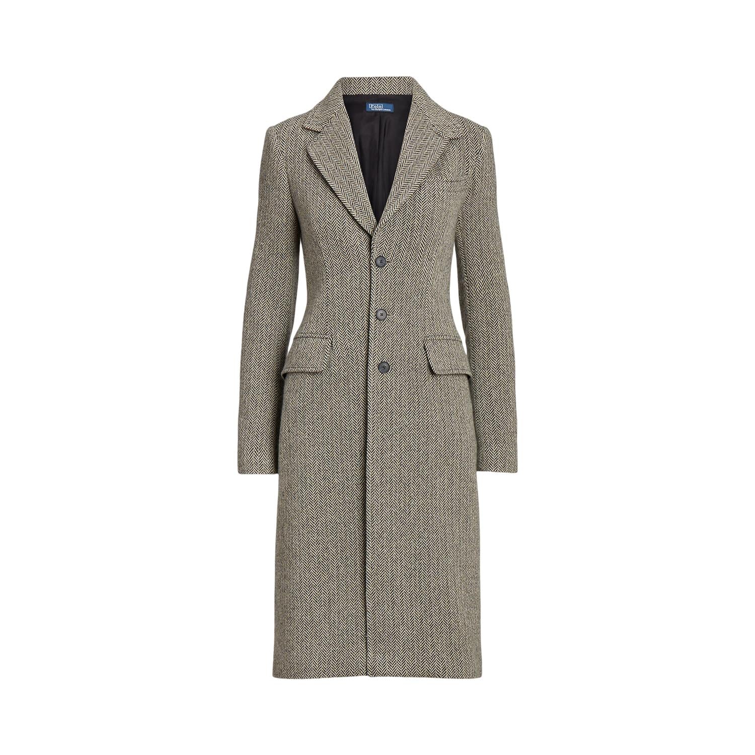 Black/Cream Herringbone Coat