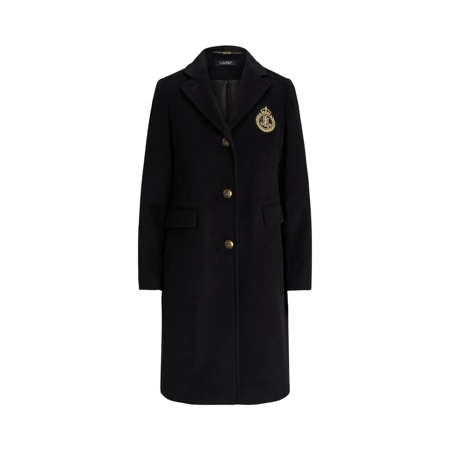 Black Crested Wool Lined Coat