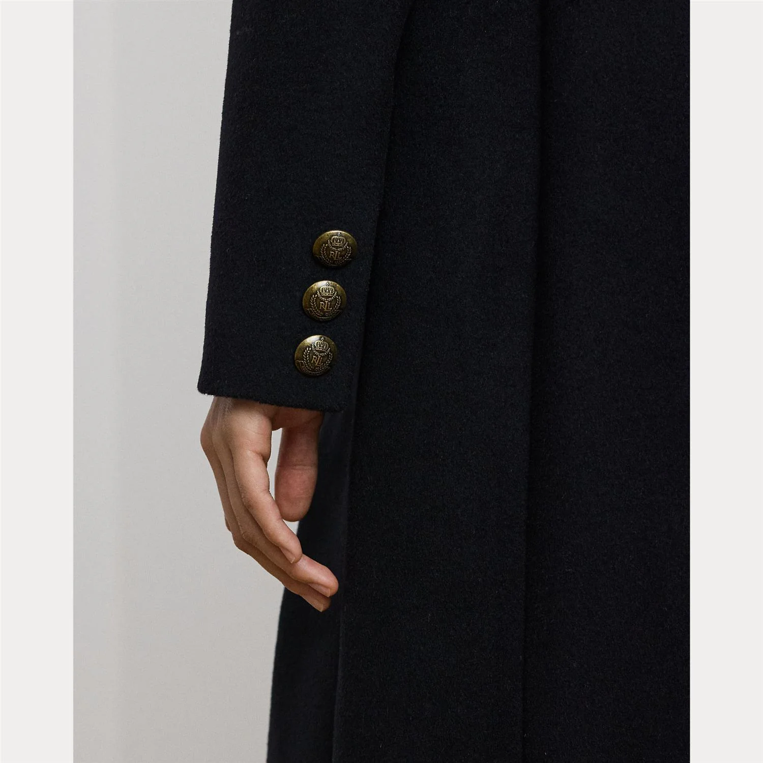 Black Crested Wool Lined Coat - Image 6