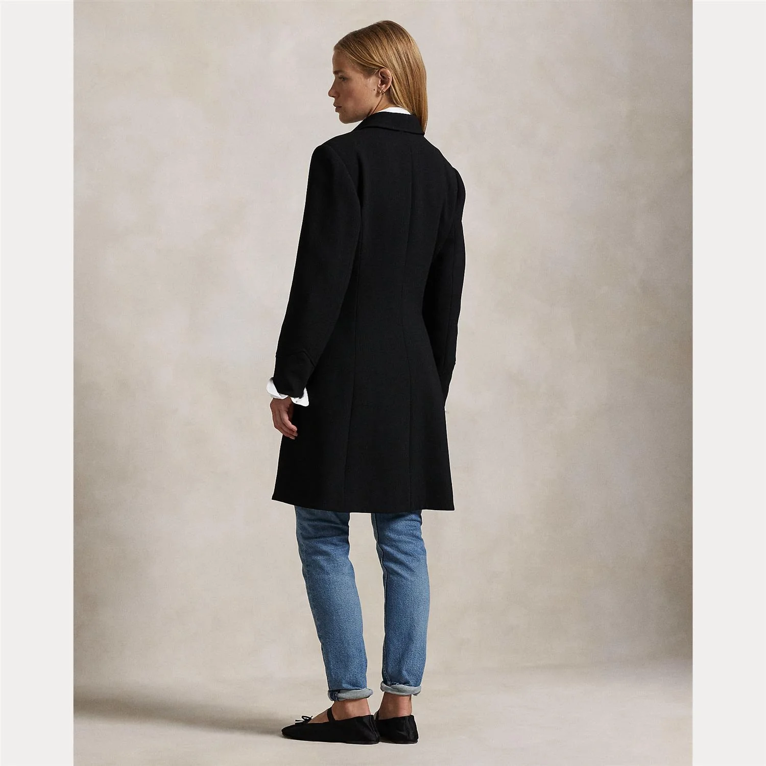Black Wool Jacket with Buttons - Image 4
