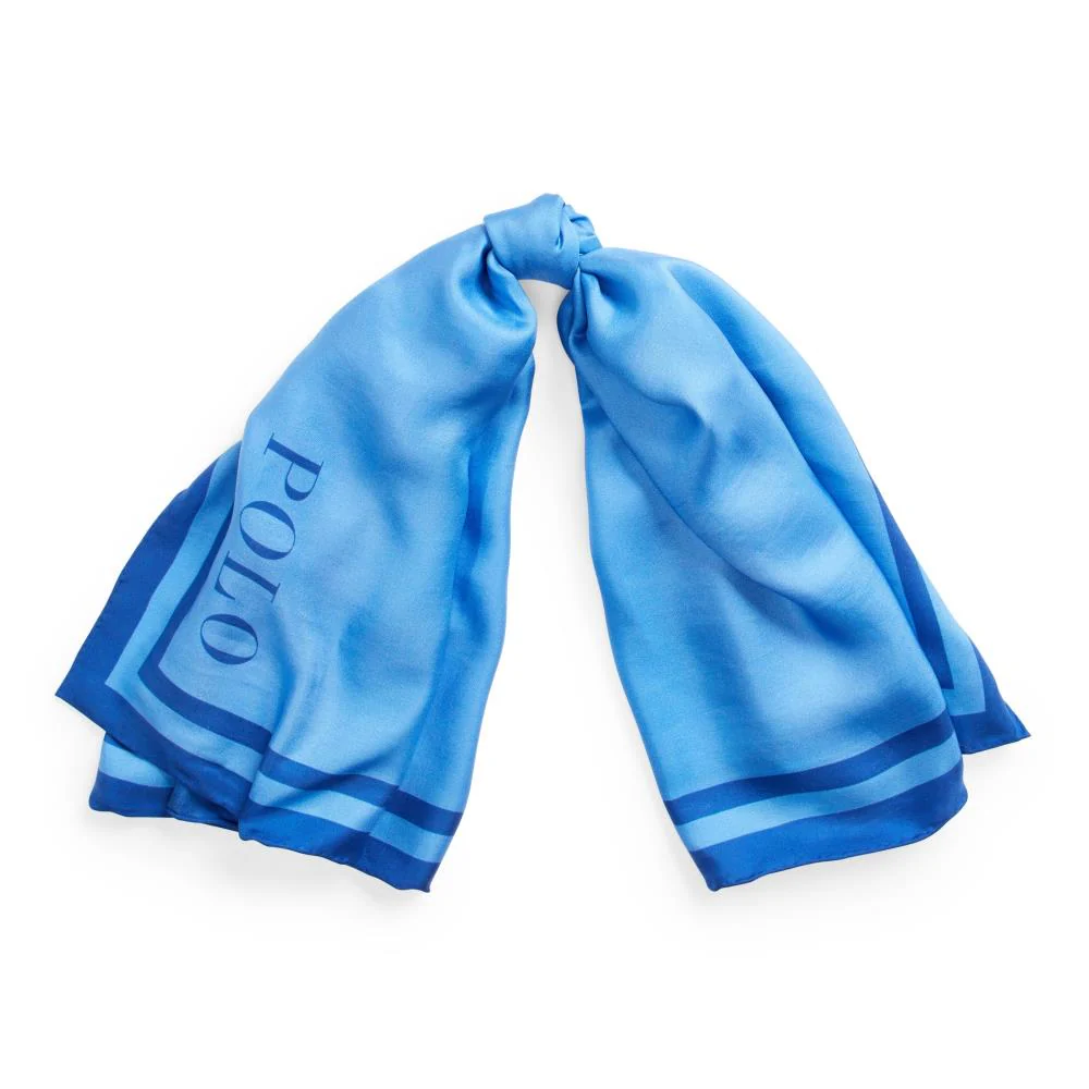 Blått Big Pony Silk Scarf - Image 3