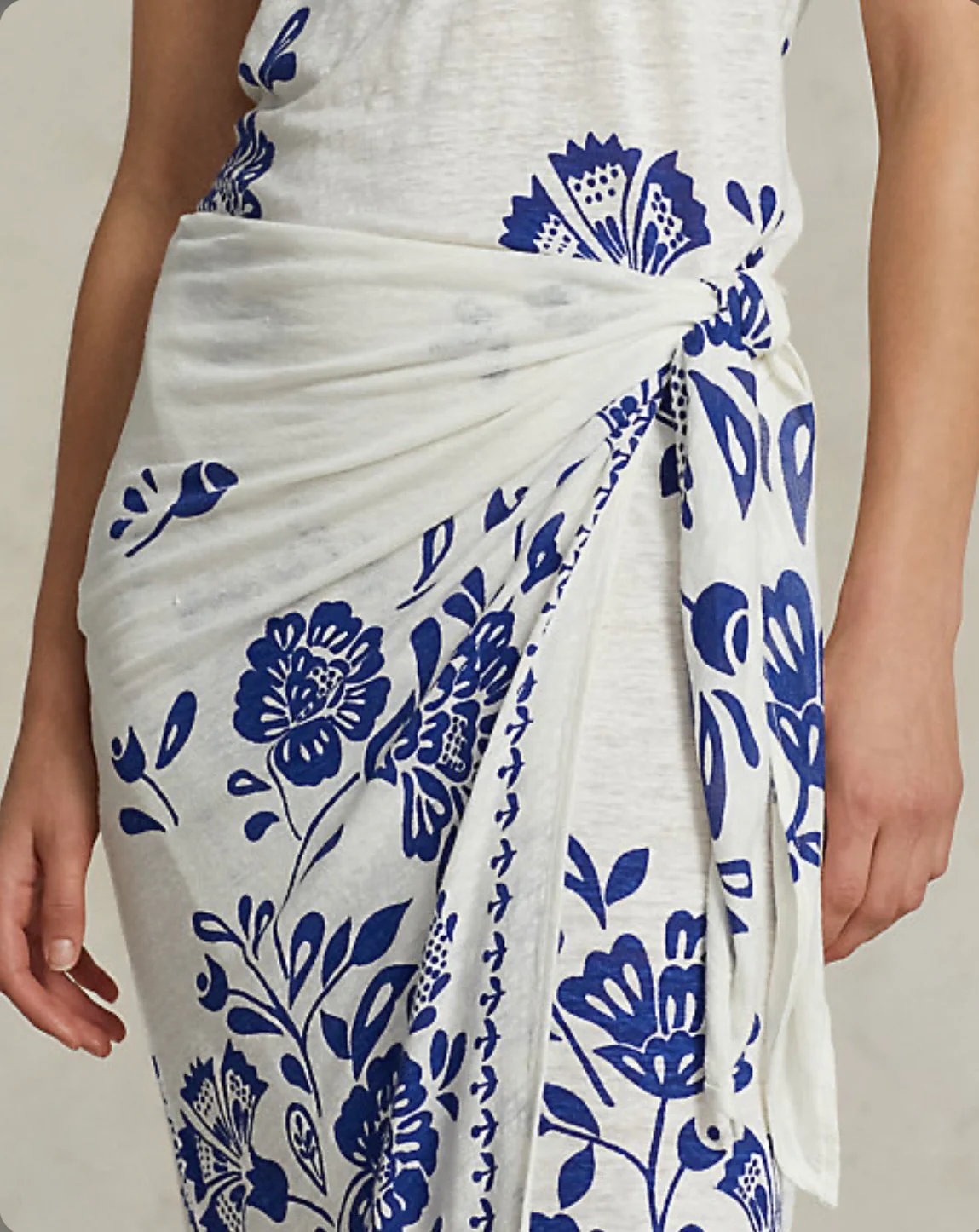 Blue Floral FL LN WR Day Dress - Image 5