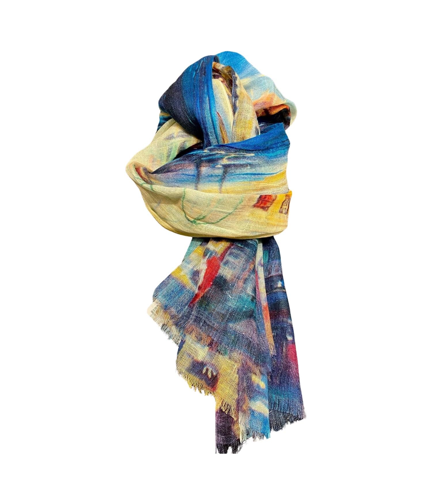 Blue Montecristo Linnen Scarf