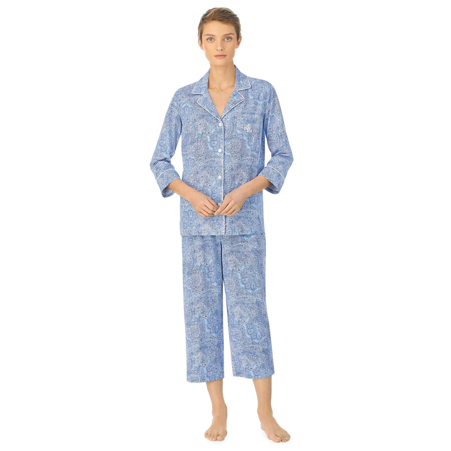 Blue Paisley LRL Heritage 3/4 SL Classic Notch PJ SET
