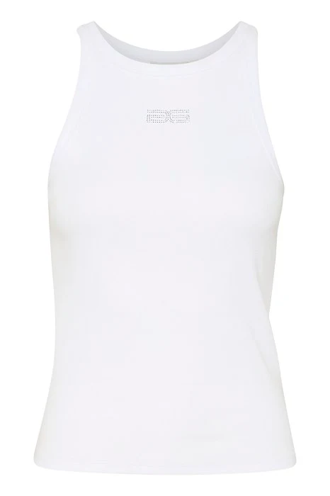 Bright White GZdrew rhinestone logo tank
