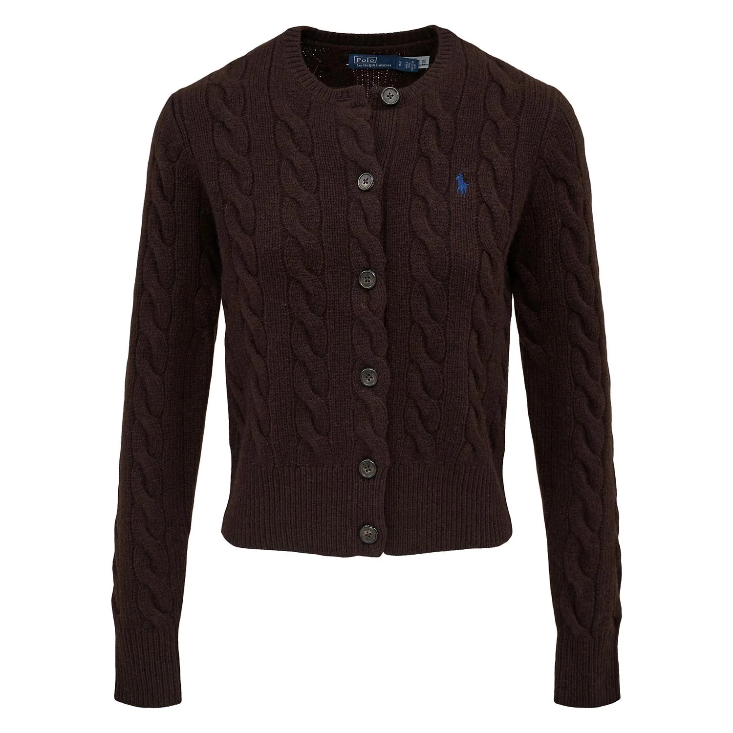 Brown Cabel Knit Wool-Cashmere cardigan