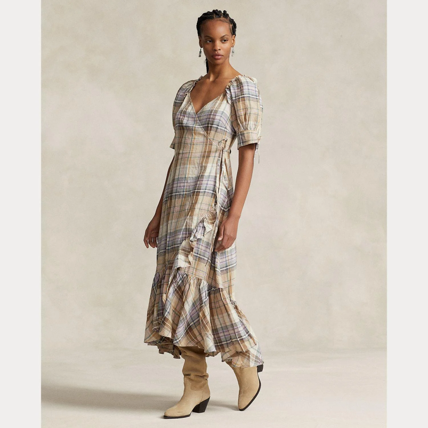 Brown Multi SS Ilara Dress - Image 2