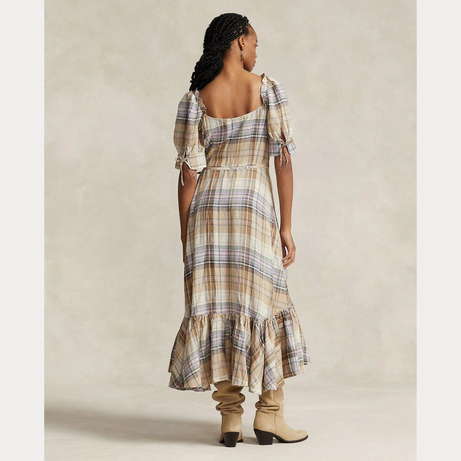 Brown Multi SS Ilara Dress - Image 4
